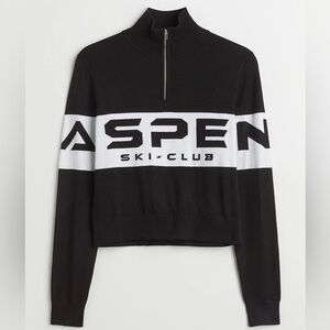 NWOT H&M Aspen Ski-Club Quarter Zip Sweater
